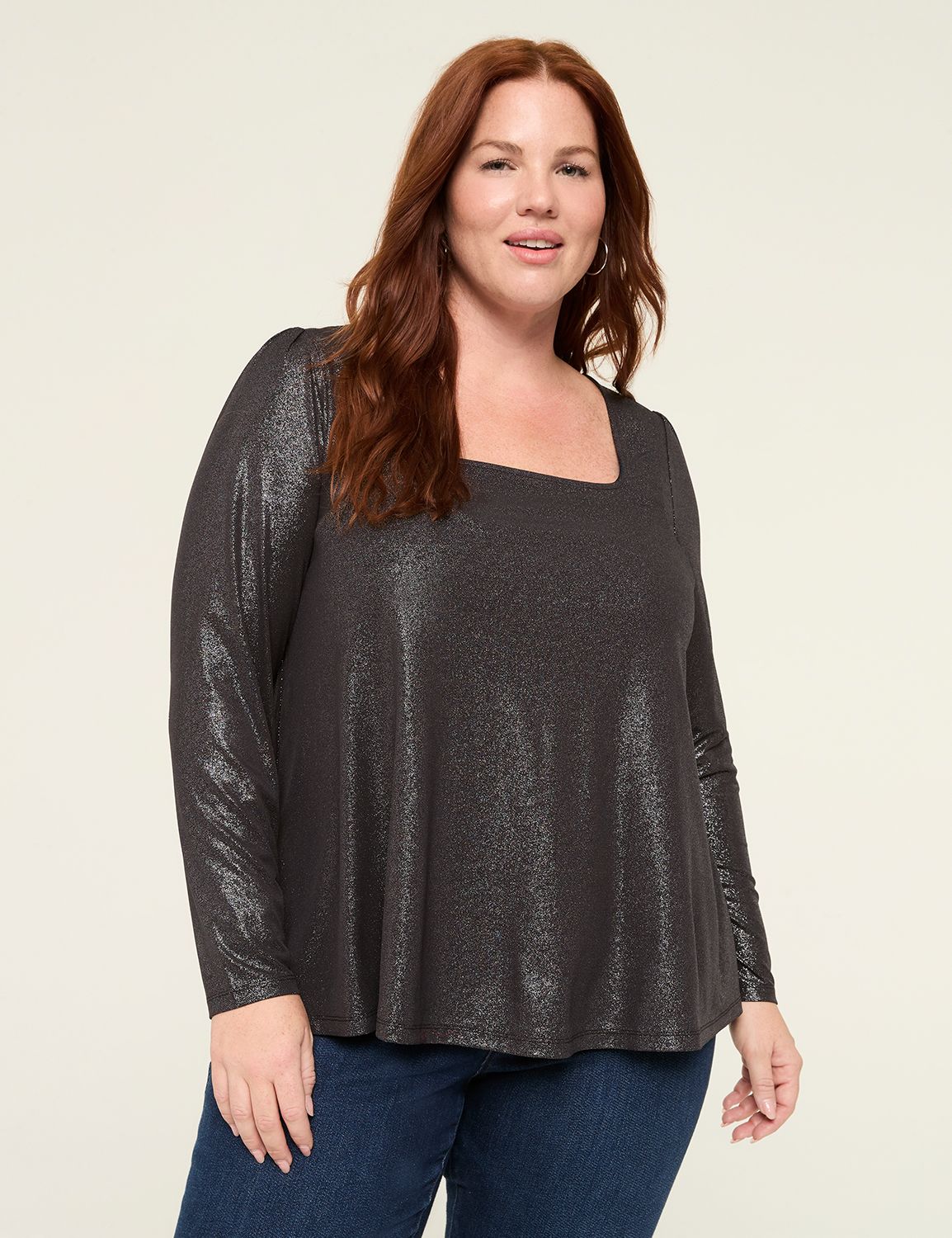 Classic Long Sleeve Square Neck Swi Product Image 1