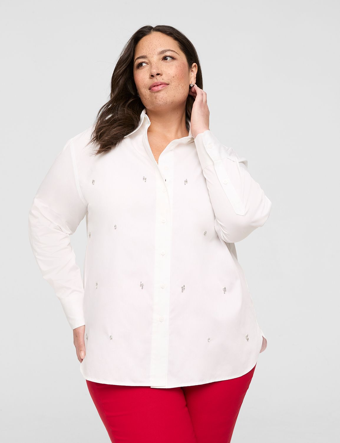 White dress shirt plus size fashion