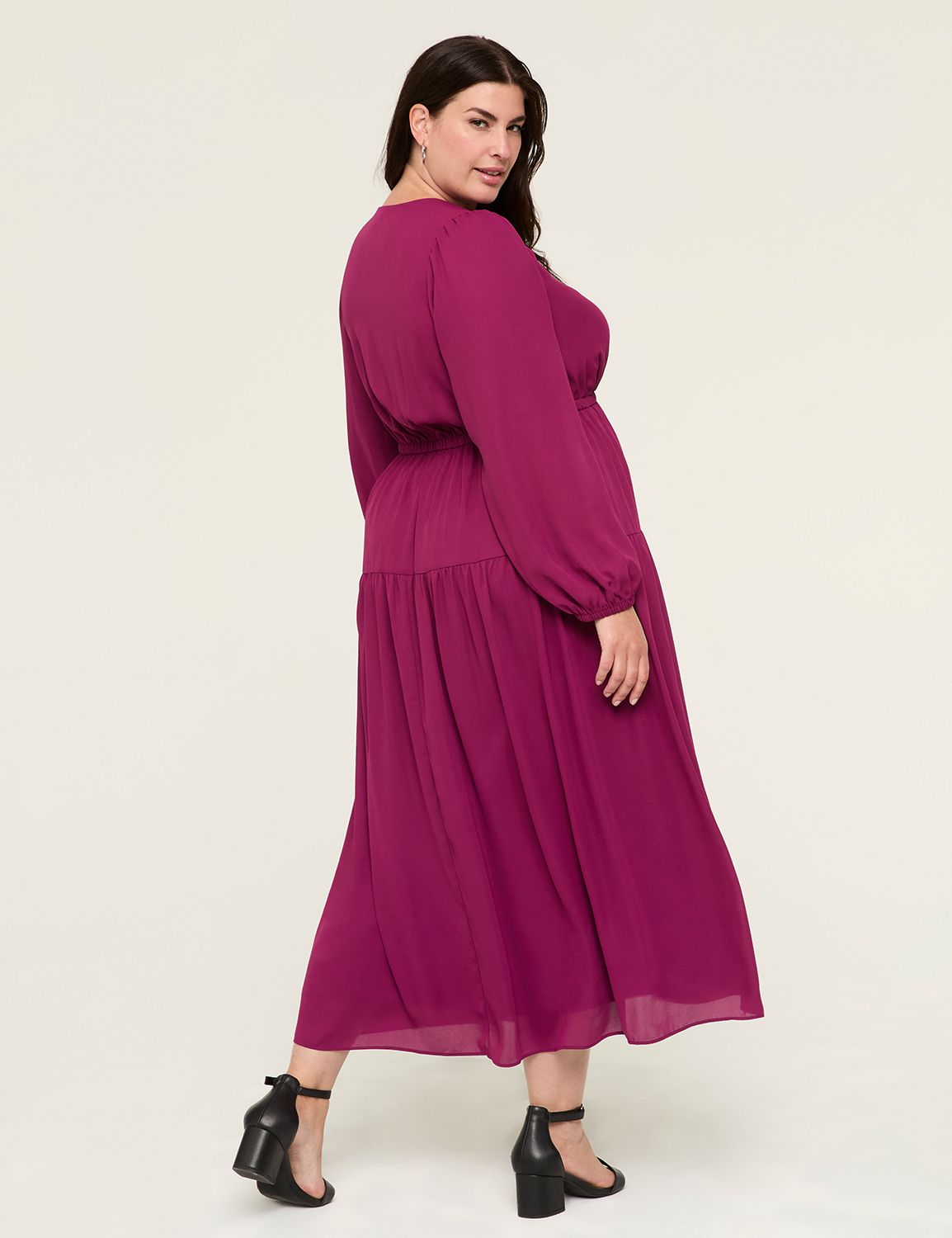 Shirred-Shoulder Maxi Dress