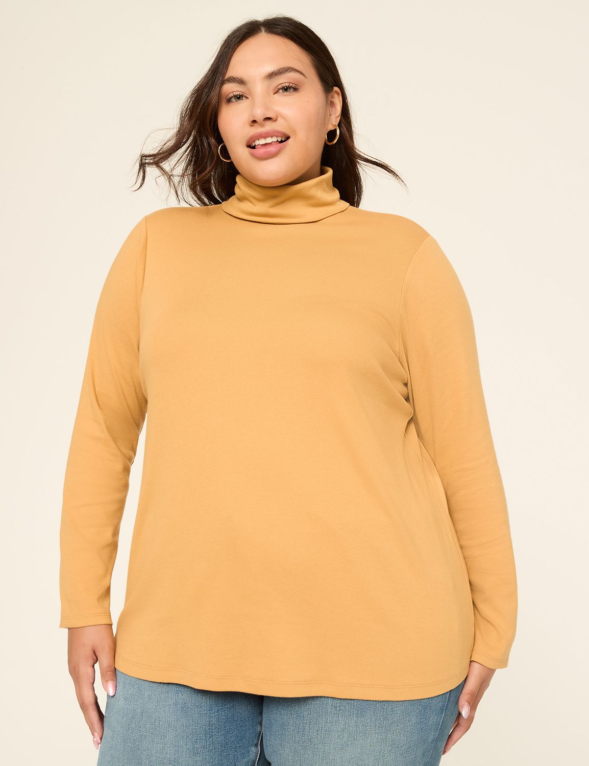 Long Sleeve Ribbed Turtleneck Top F Product Image 1