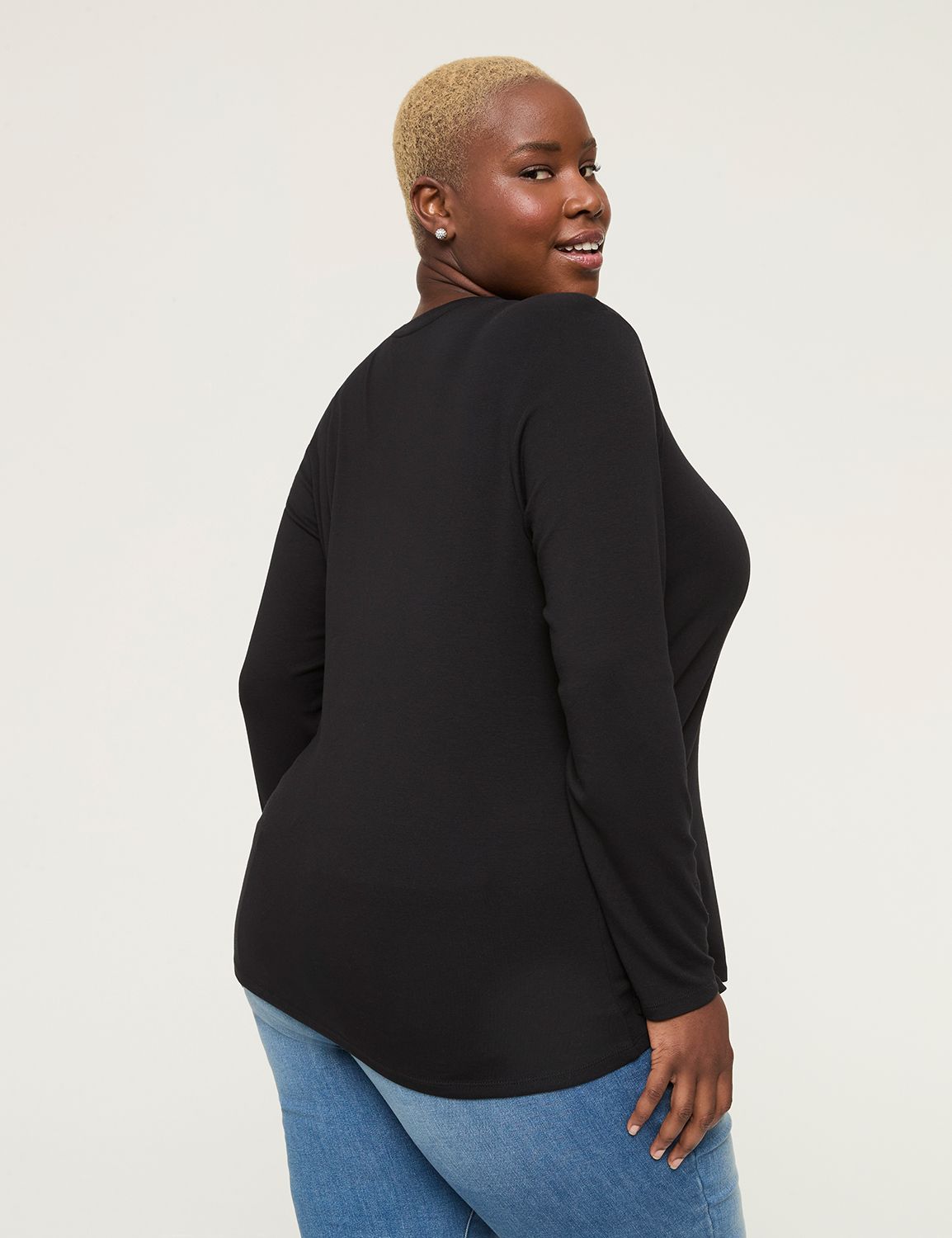 Lane Bryant Size 30/32 Black Twist Neck purchases Cutout Top