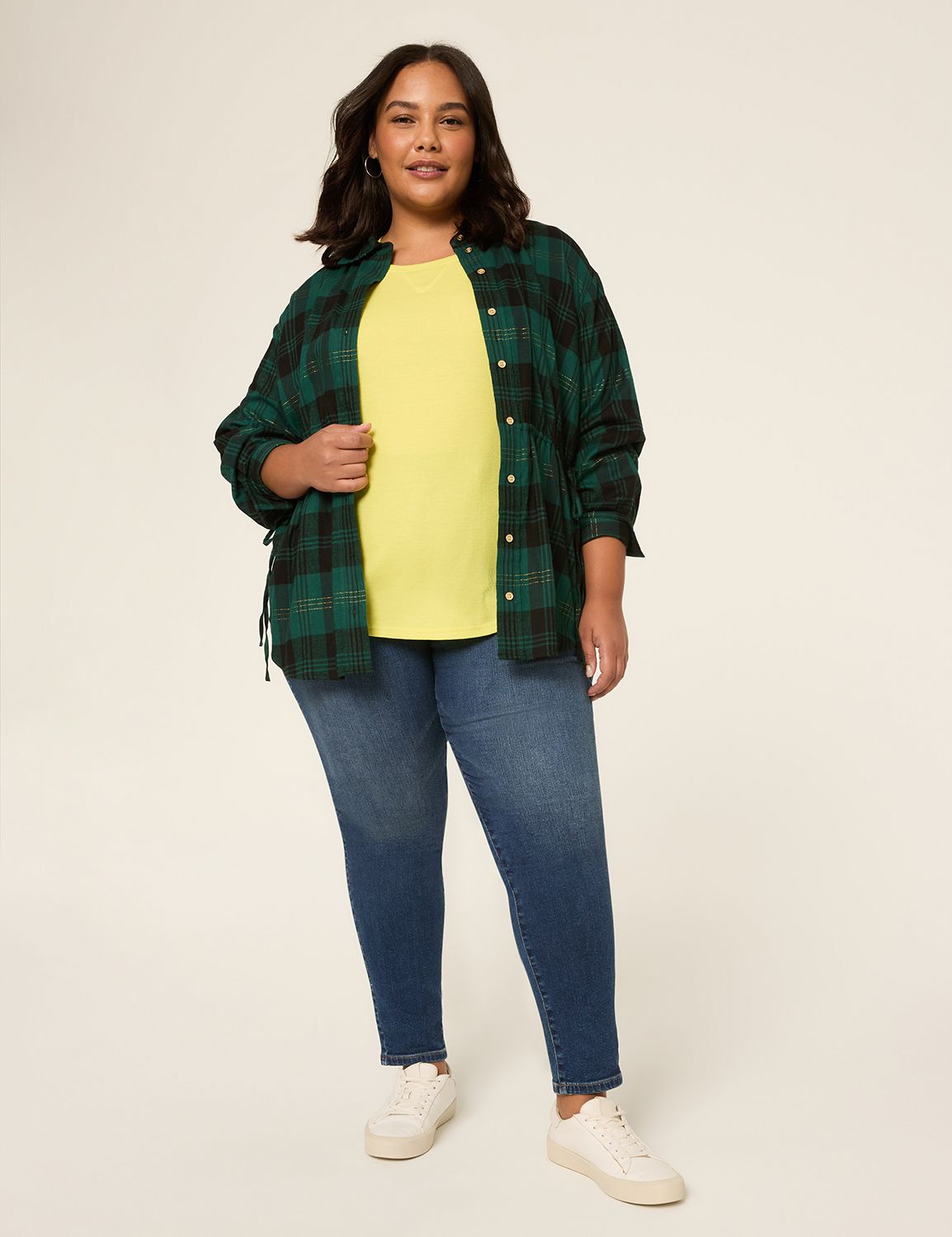 Classic Long Sleeve Scoop Hem Tunic Product Image 3