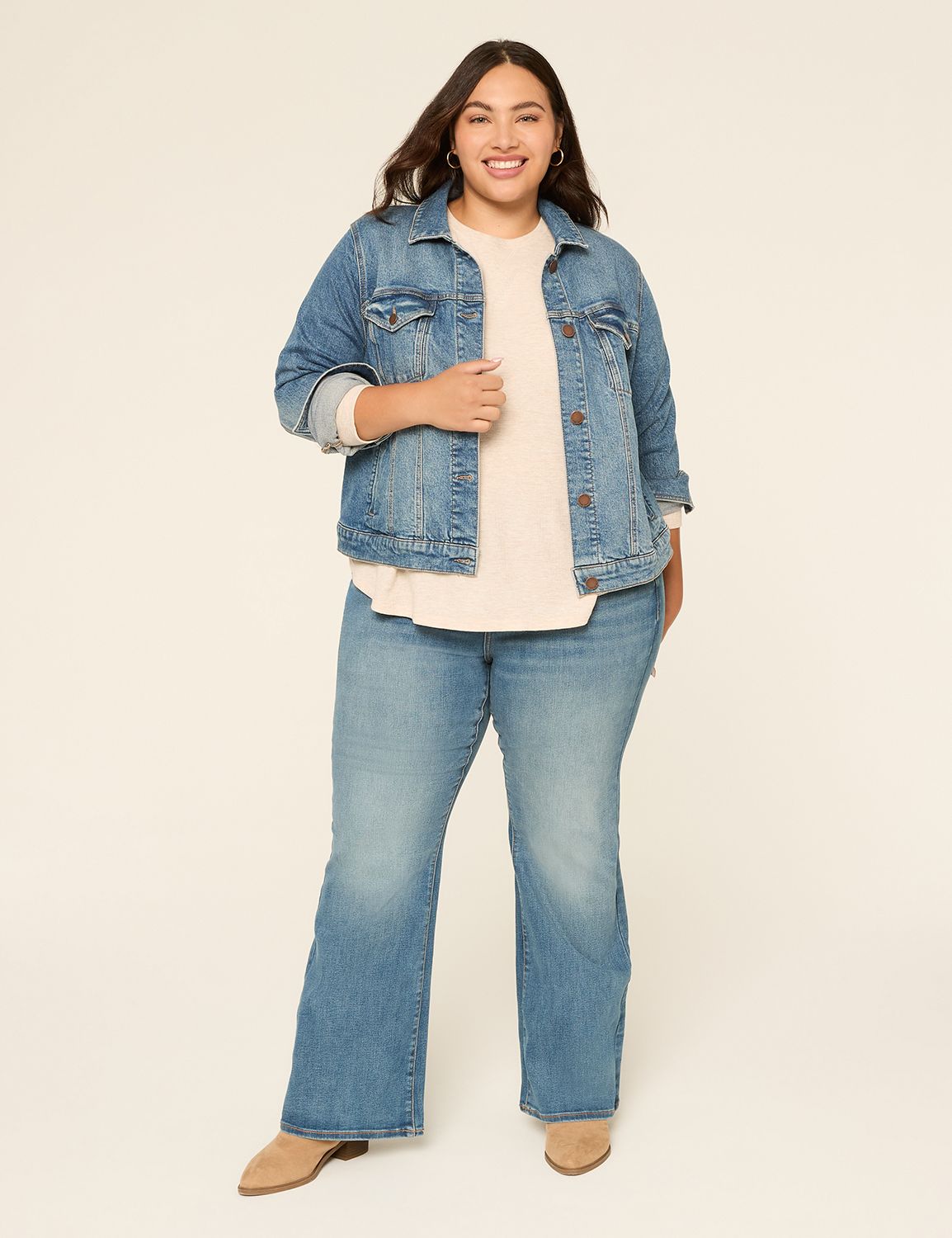 Classic Long Sleeve Scoop Hem Tunic Product Image 3