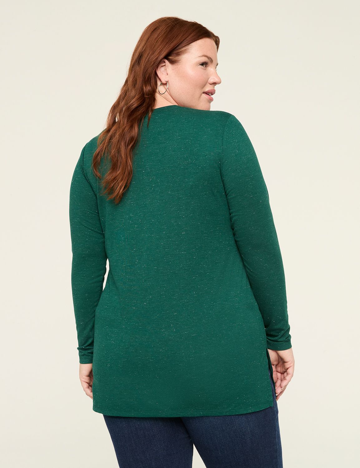 Classic Long Sleeve V-Neck Tunic Te | LaneBryant