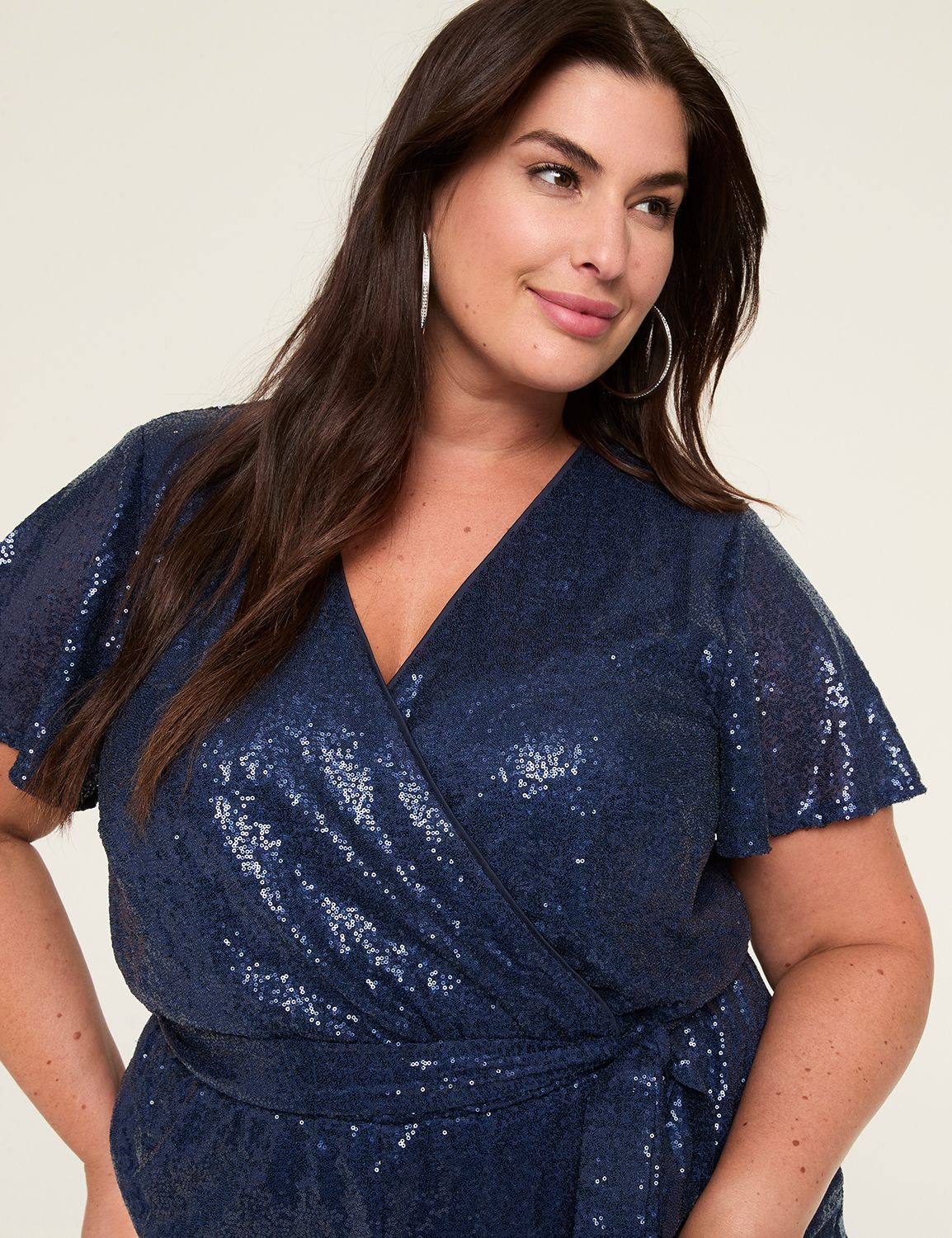 Flutter Sleeve Surplice Wide Leg Se Product Image 3