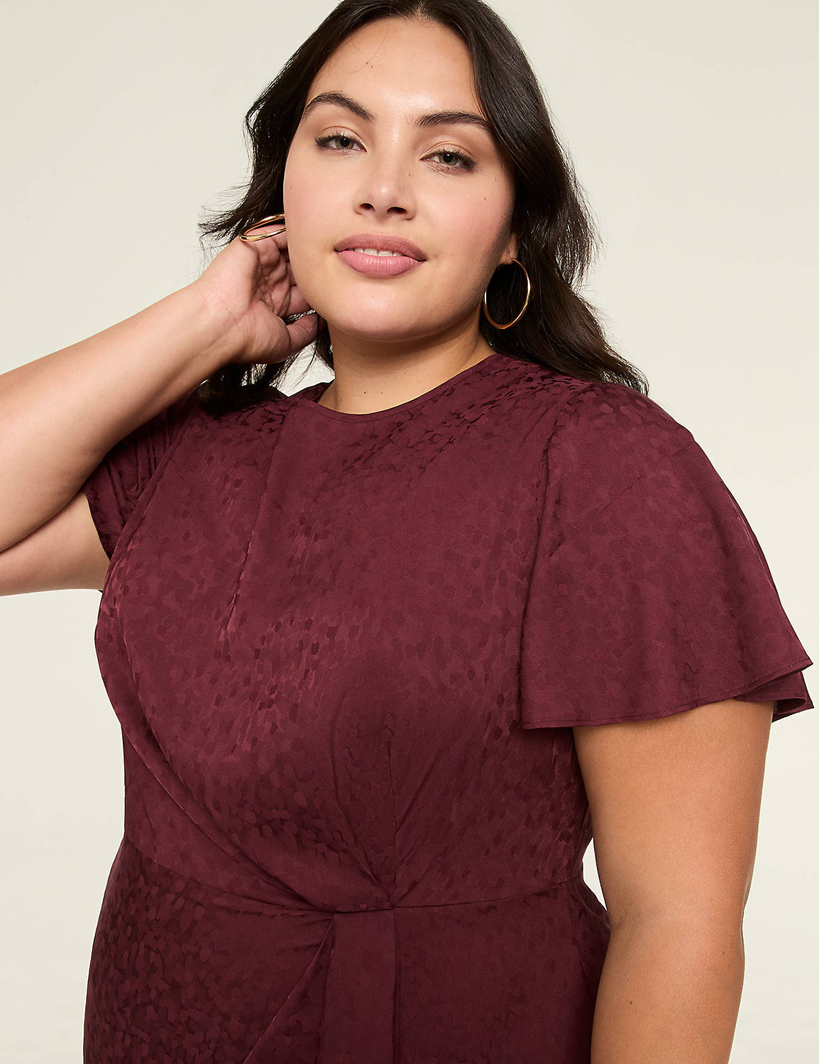 Jacquard Gathered-Waist Midi Dress | LaneBryant Jacquard Gathered-Waist Midi Dress | LaneBryant