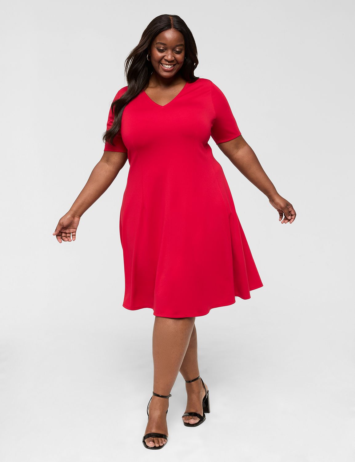 Ponte Perfect Sleeve A Line Dress LaneBryant