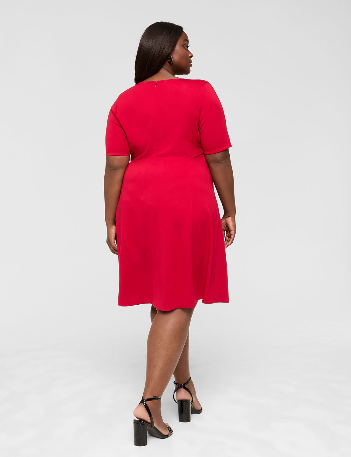 Ponte Perfect Sleeve A-Line Dress | LaneBryant