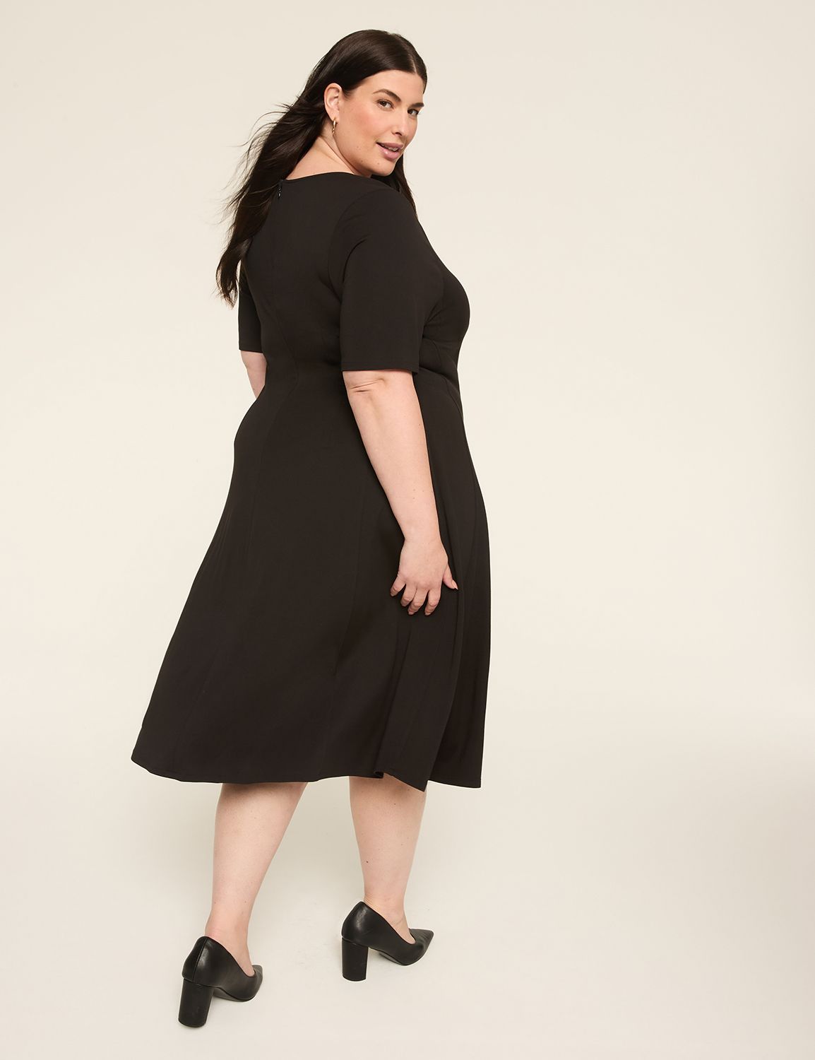 Ponte Perfect Sleeve A-Line Dress