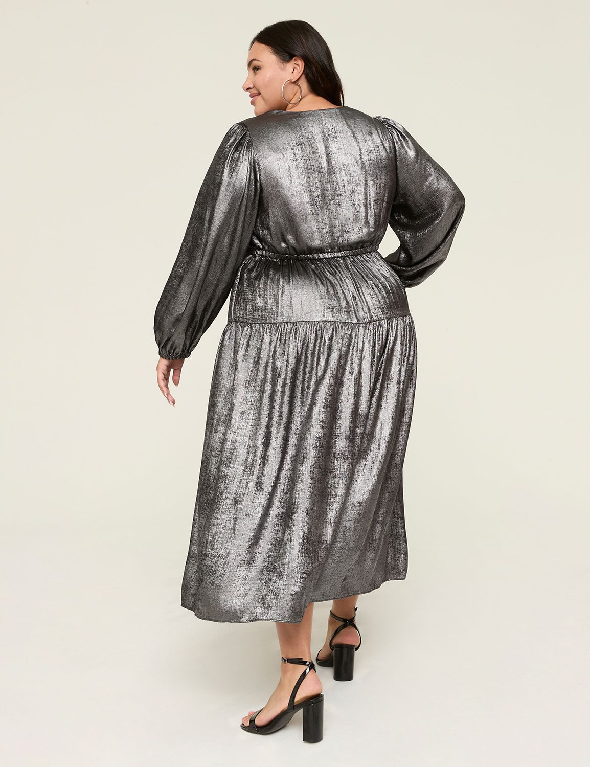 SL VNECK SHIRRED SHOULDER CORDED TI Product Image 2