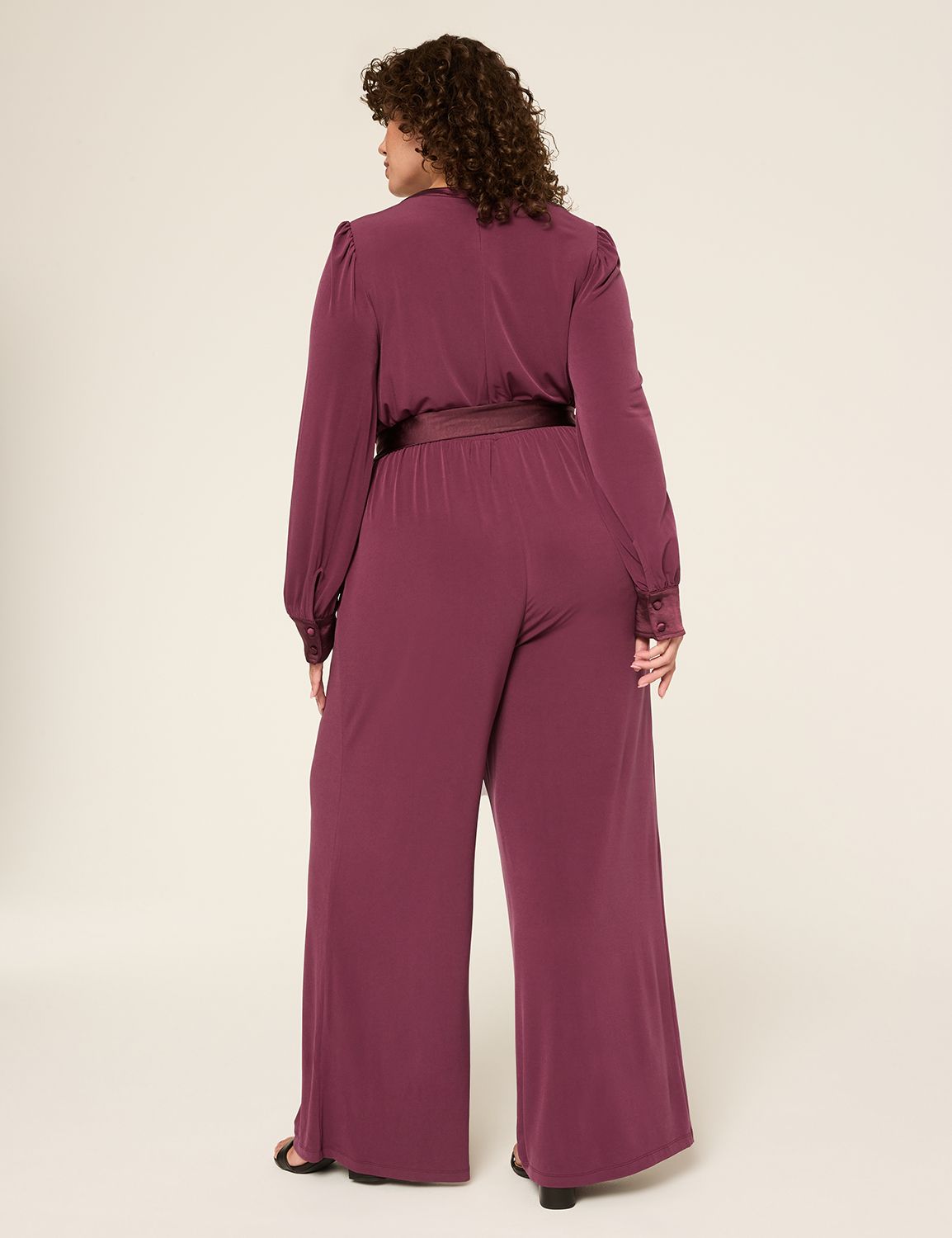 Long Blouson Sleeve Wide Leg Jumpsu Product Image 2