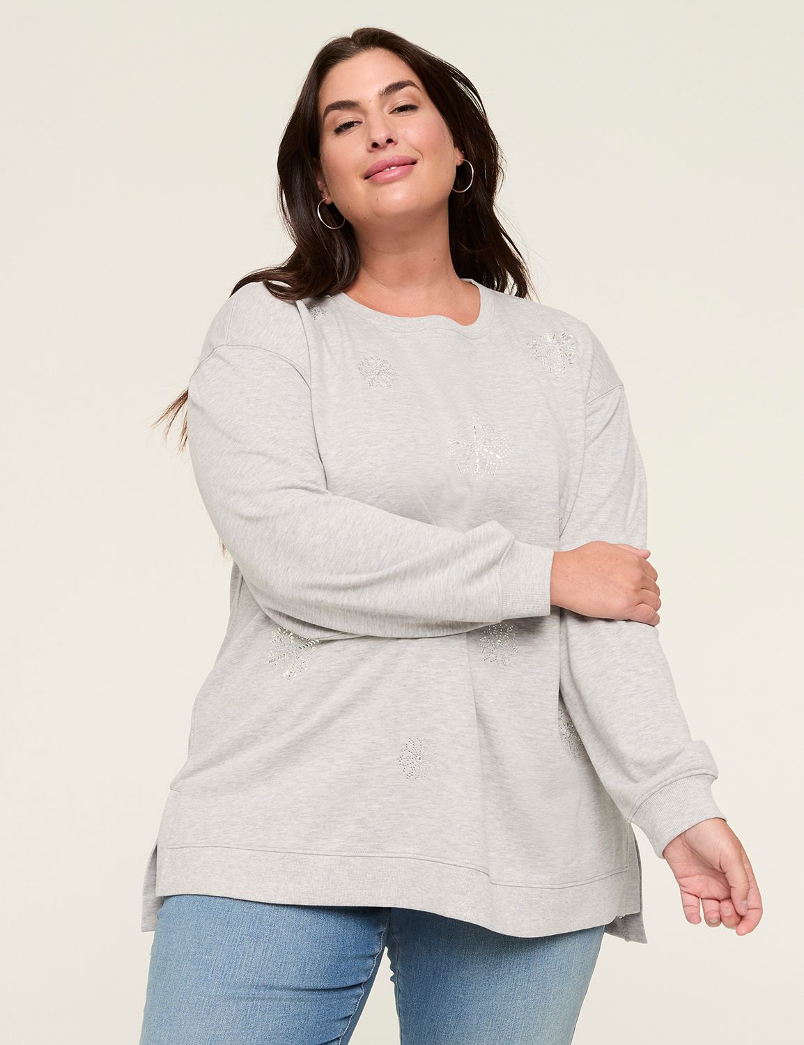 Lane bryant snowflake sweatshirt sale