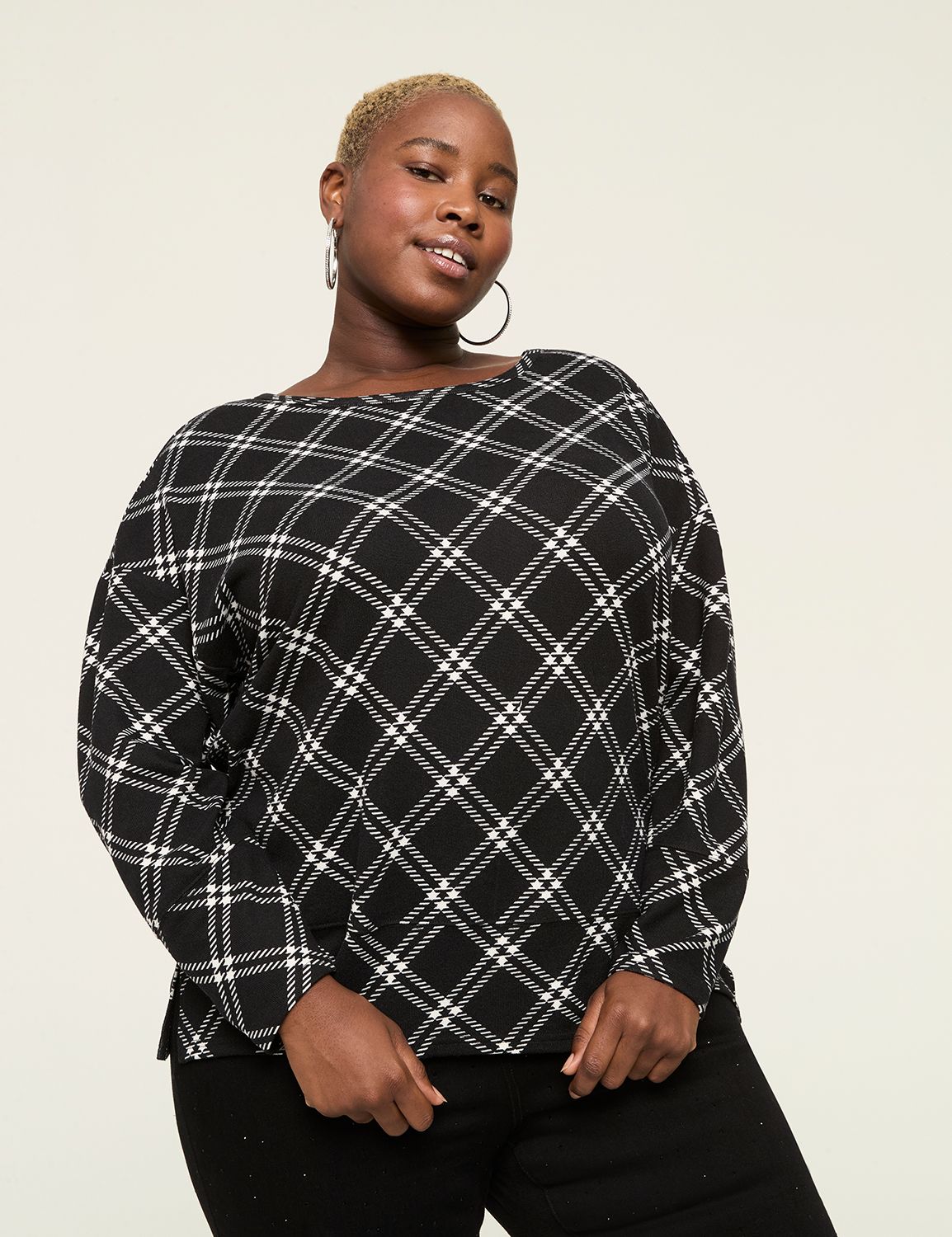V NECK PRINTED DOLMAN SLEEVE KNIT BORN IN BRUGES