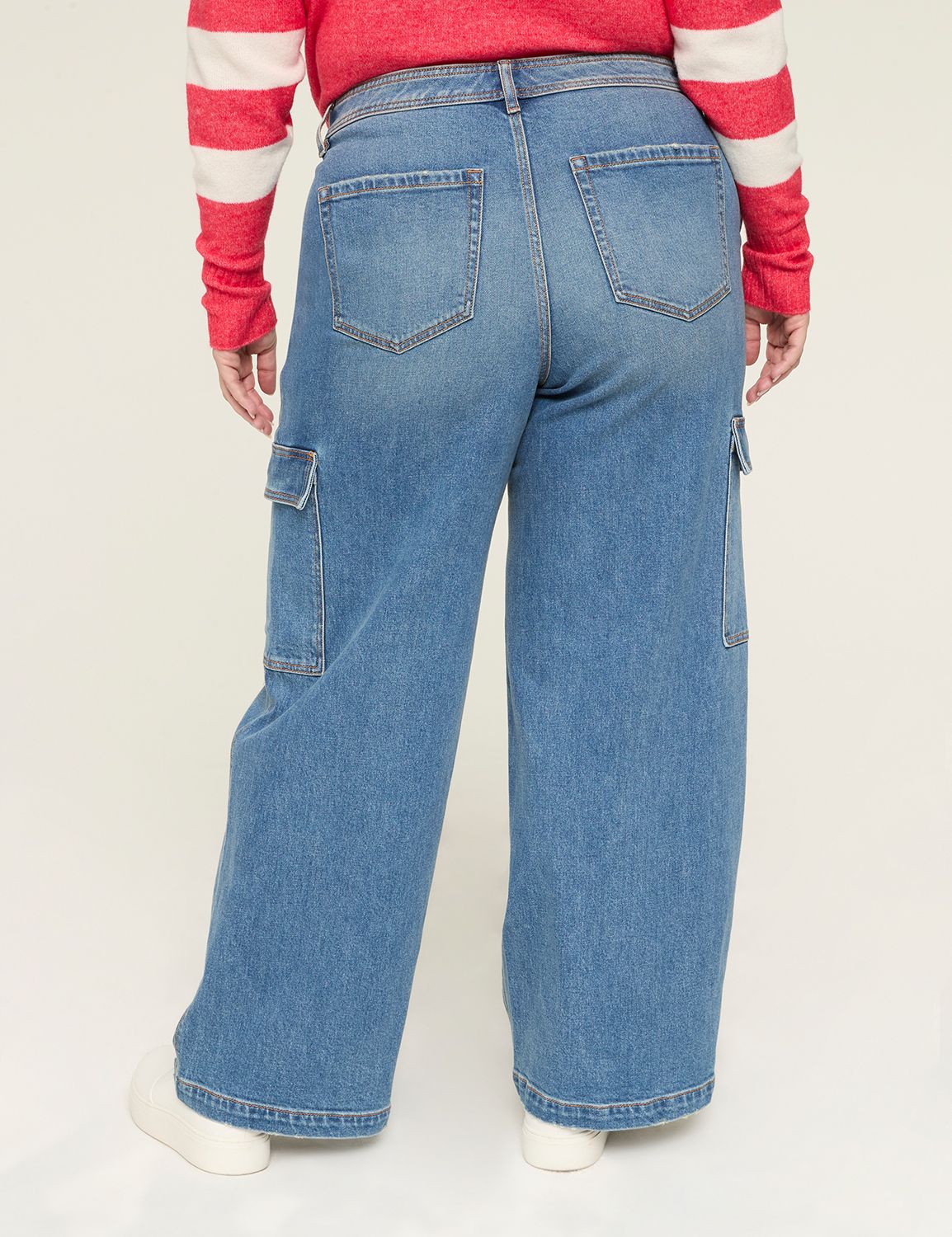 MID RISE WIDE LEG CARGO- FRAN WASH Product Image 2