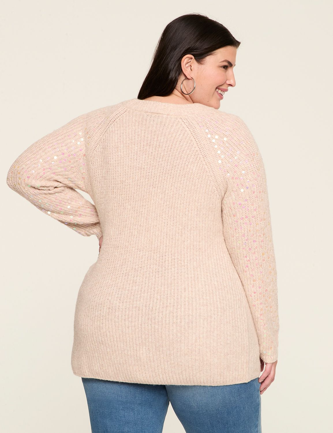 Sequin Crew-Neck Sweater