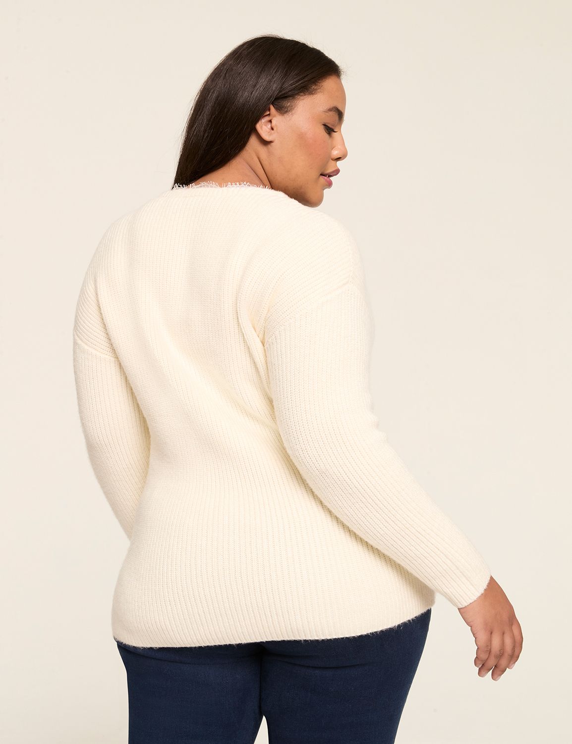 Classic Long Sleeve V-Neck Sweater Product Image 2