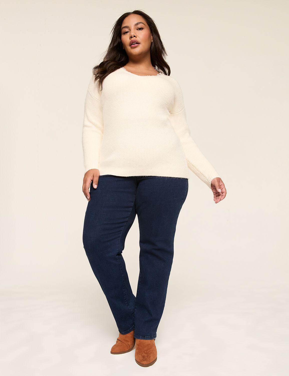 Classic Long Sleeve V-Neck Sweater Product Image 3