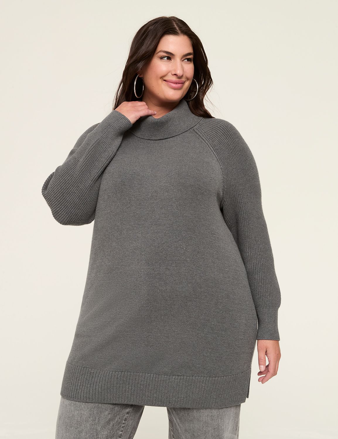 19287 Long Sleeve Turtle Neck Jumper - Ecru