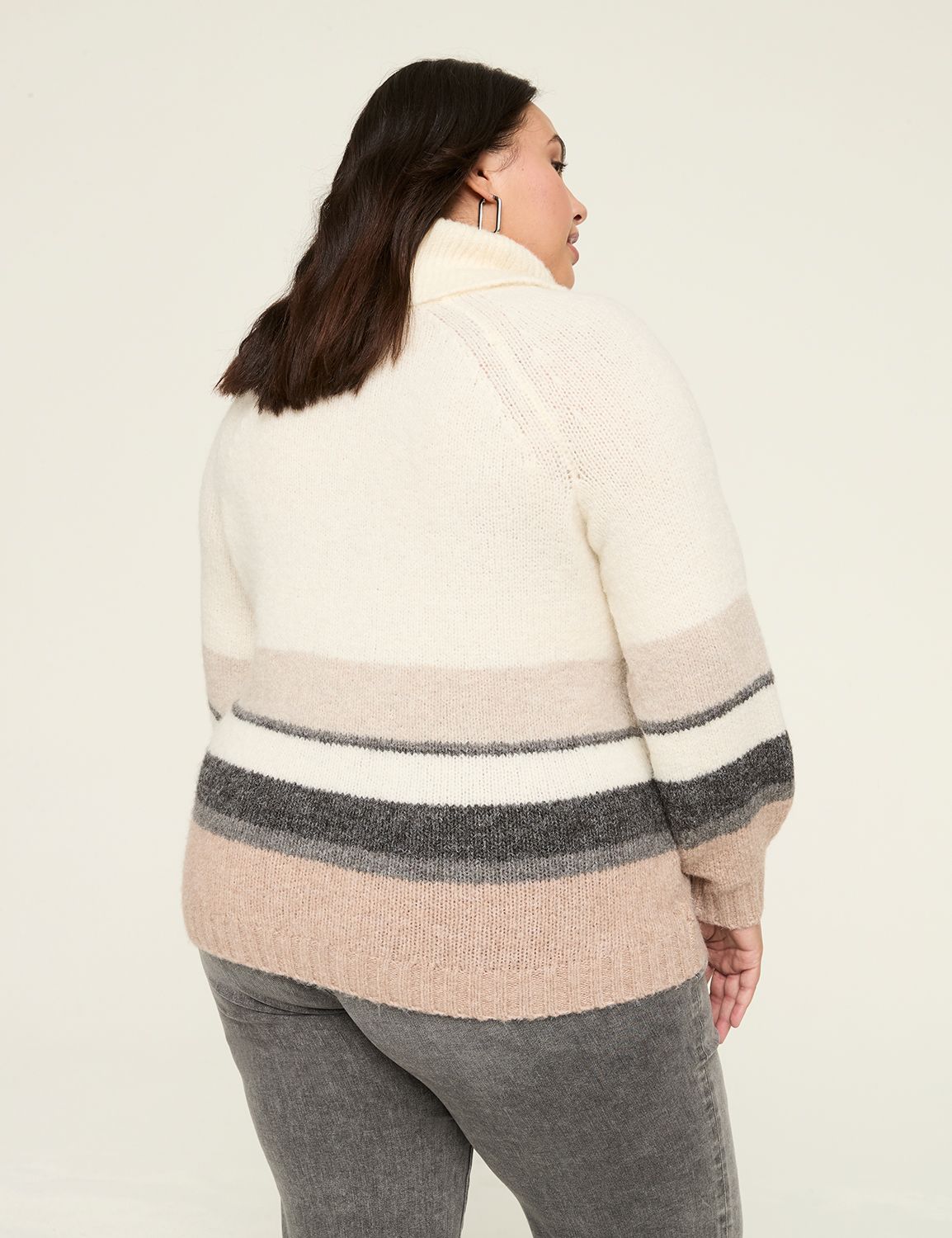 Classic Long Sleeve Cowl Neck Strip Product Image 2