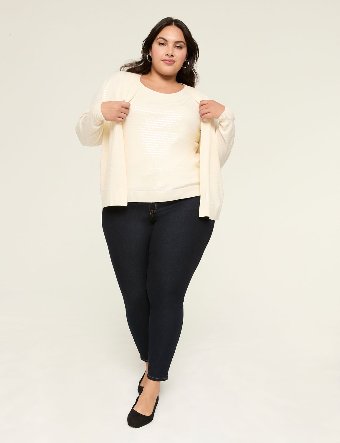 Sequin OpenFront Cardigan LaneBryant