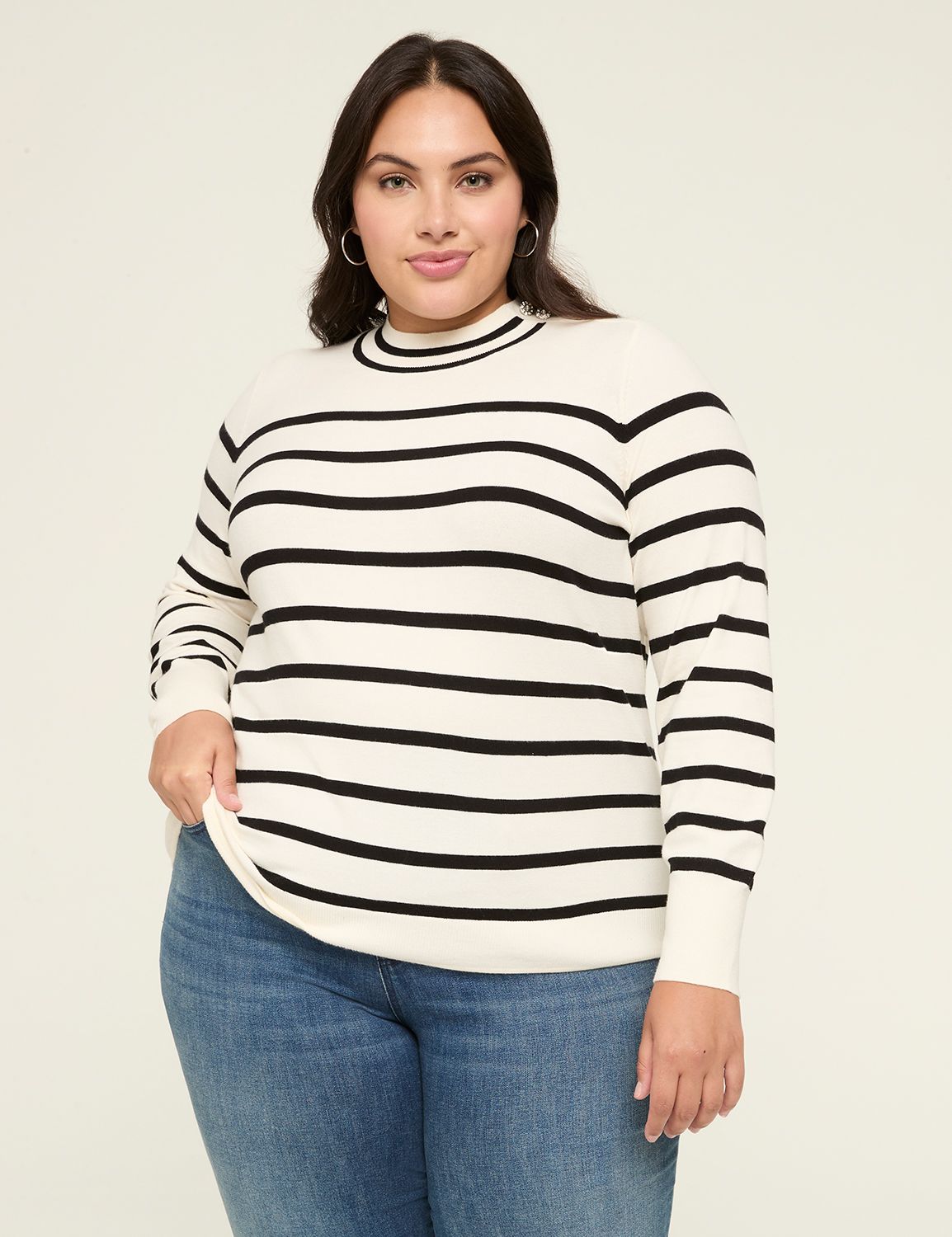 Classic Long Sleeve Faux Mock Neck Product Image 1