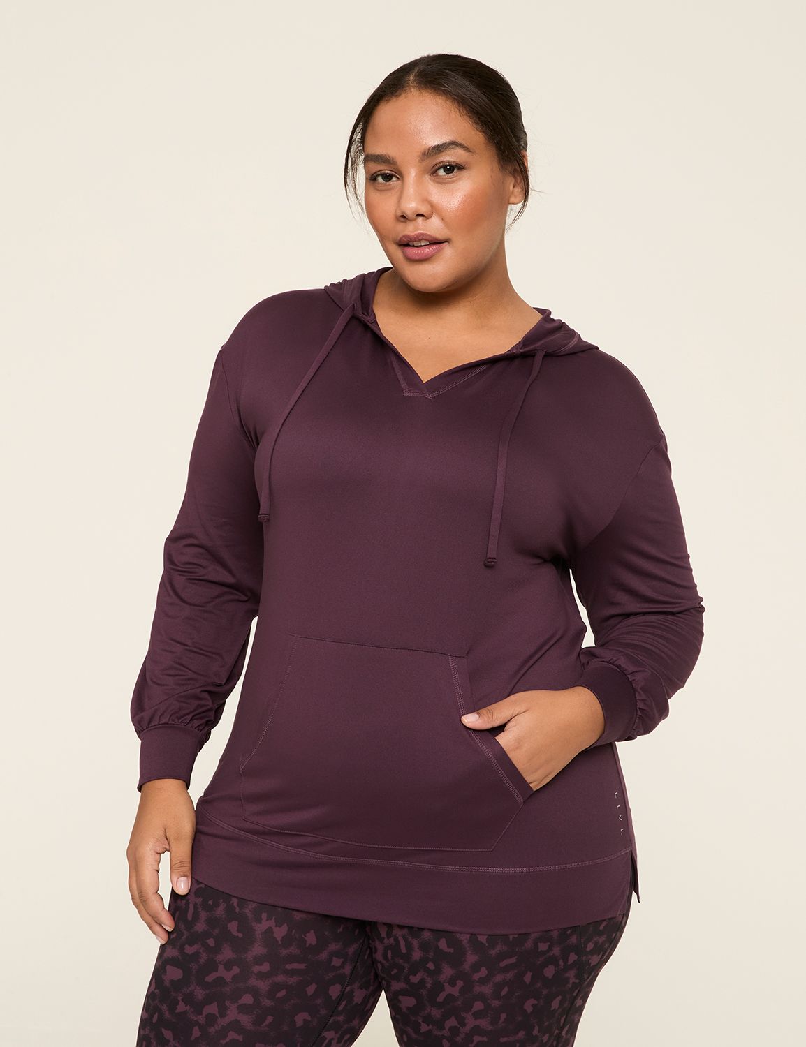 LIVI Textured Knit Half-Zip Hoodie | LaneBryant