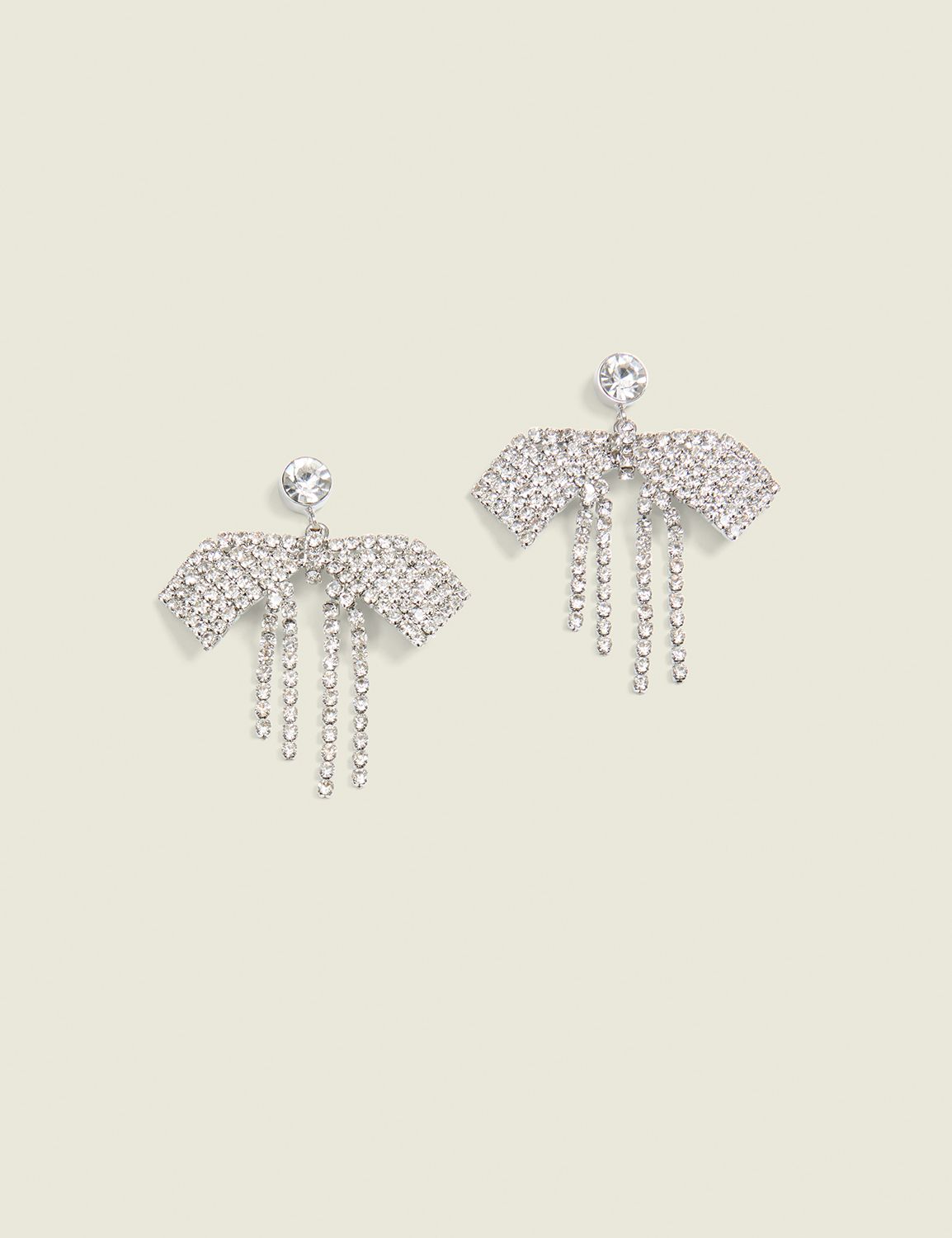 Cleo Pave Link Post Drop Earrings, Silver main image 1