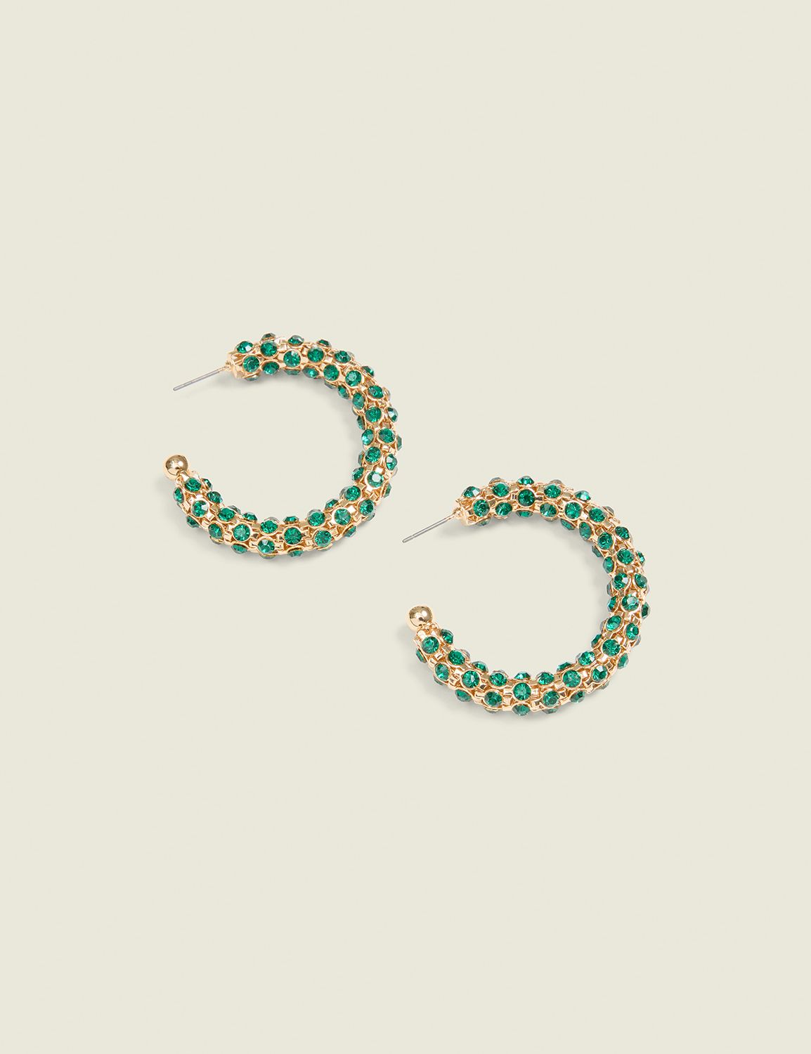 Grande Pave Margarita Earrings in Green & White