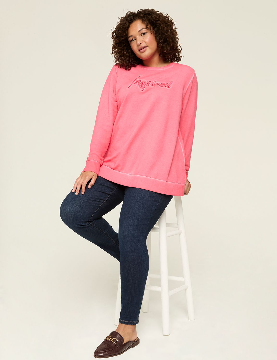 Cut & Sew Long Sleeve Crew Neck Sweatshirt