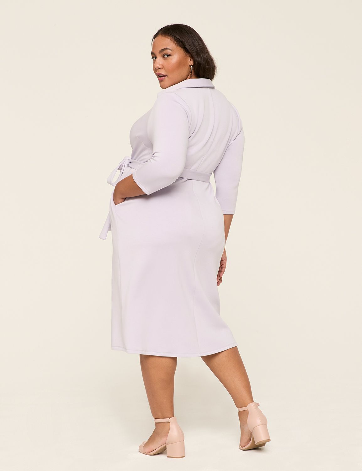 Ellen Ls Wrap Knit Dress Tawny Port