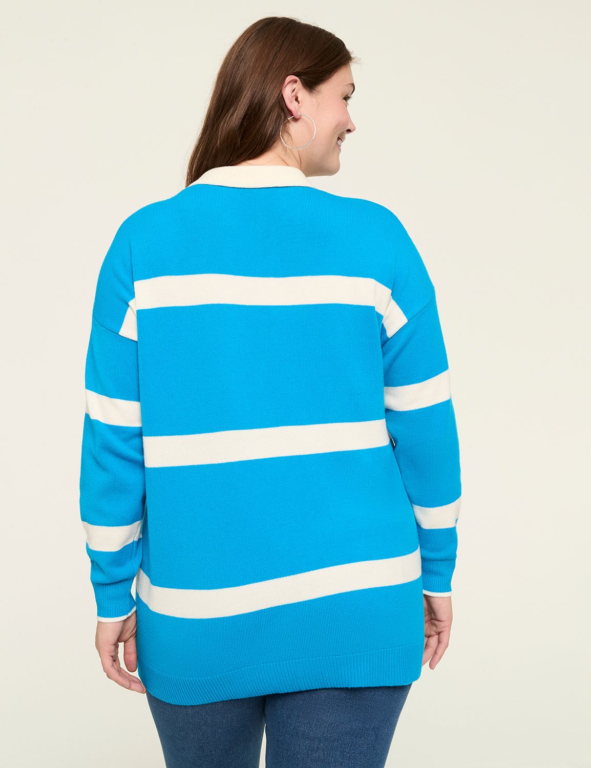 Classic Long Sleeve Stripe Polo Swe Product Image 2