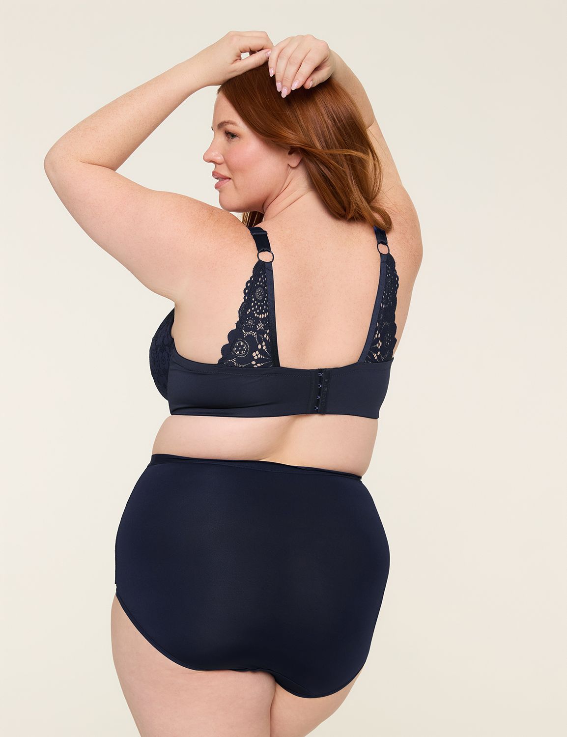 No-Show High-Waist Brief Panty With Lace | LaneBryant