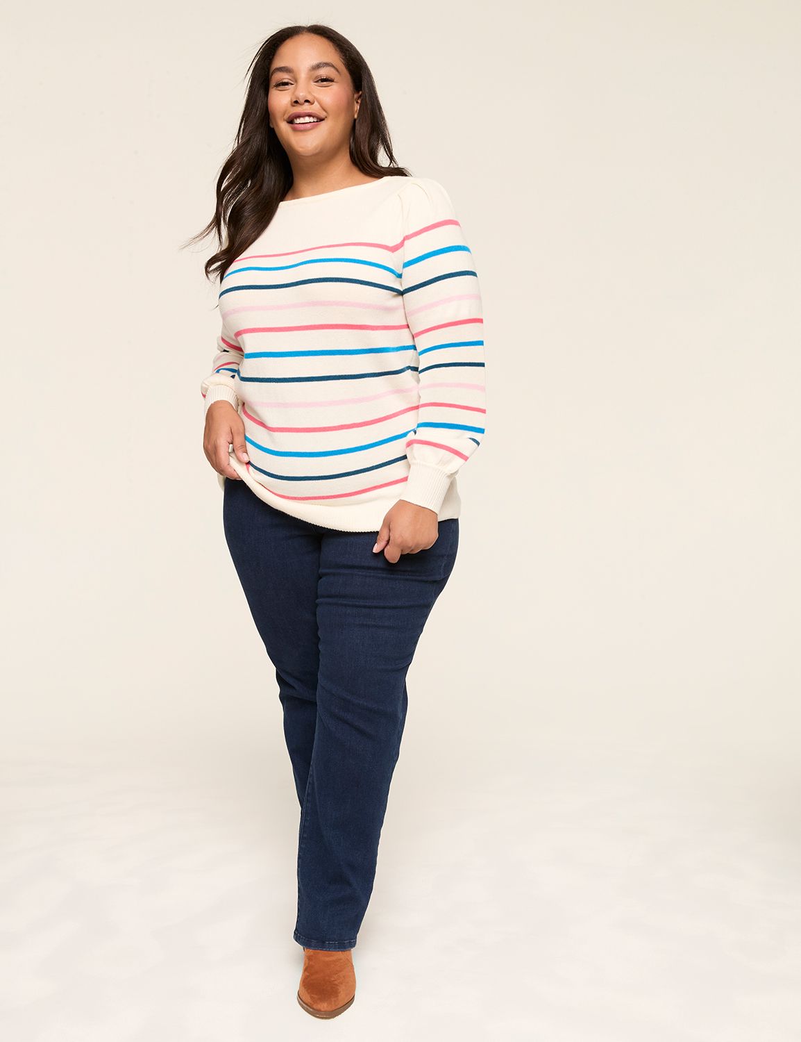 Classic Long Sleeve Boat Neck Multi Product Image 3