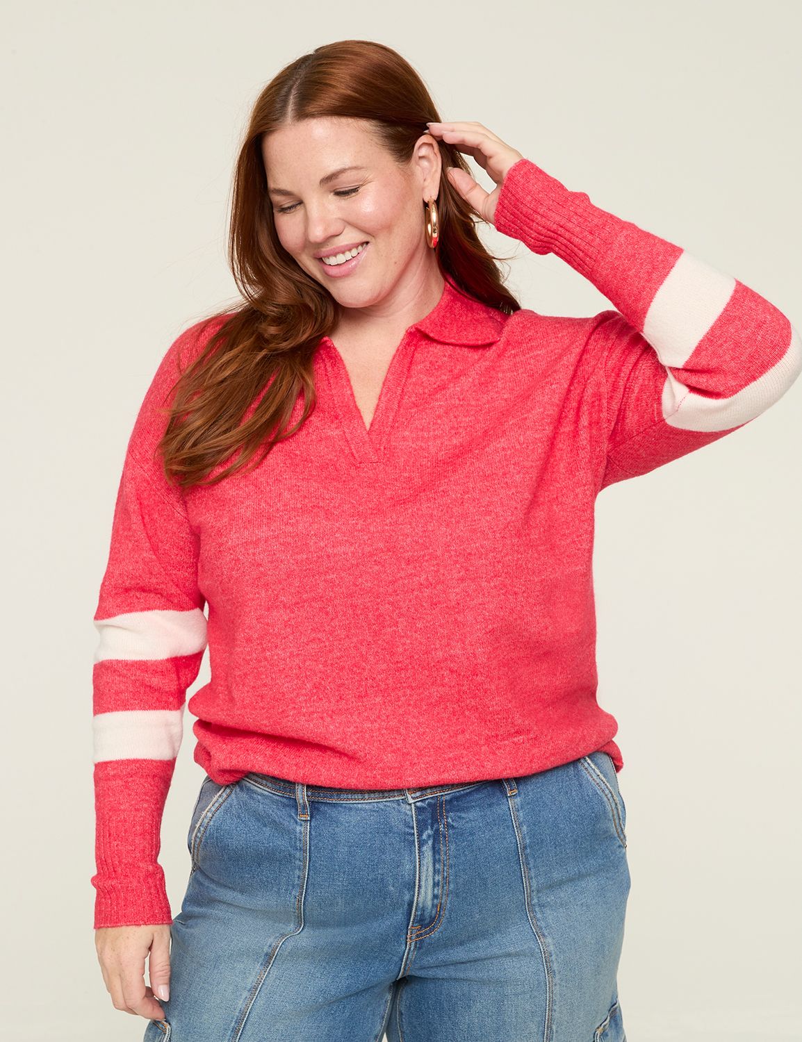 Classic Long Sleeve Collar Sweater Product Image 1