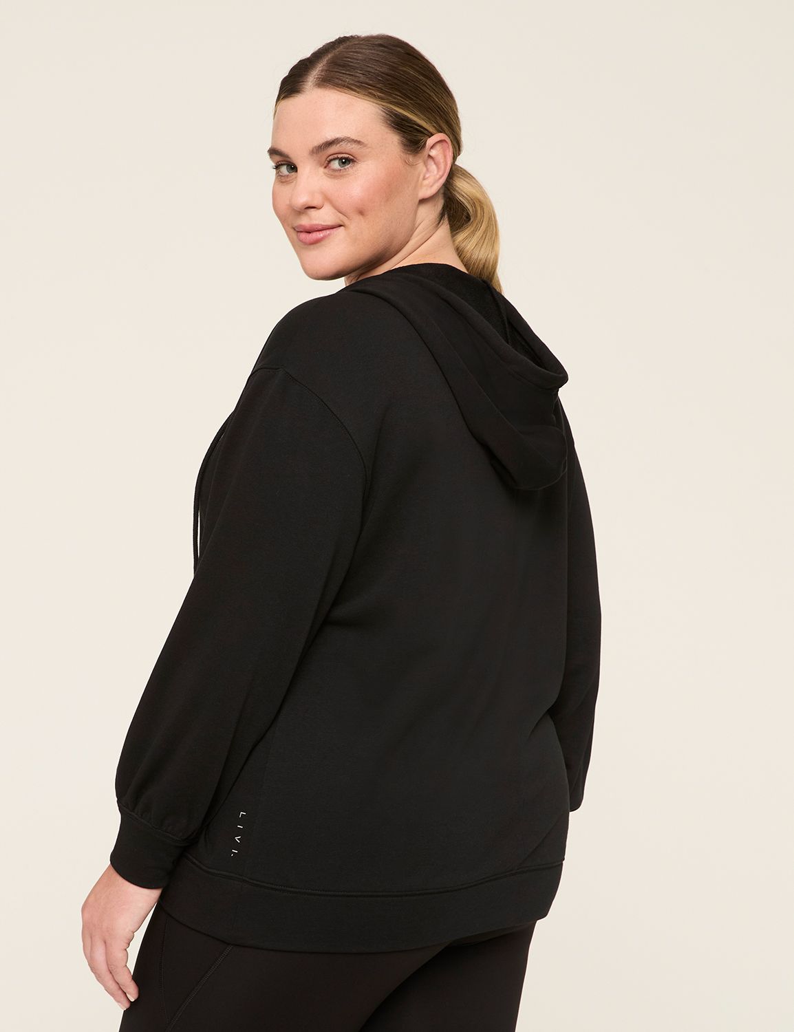 LIVI Long Sleeve Zip Front French T Product Image 2