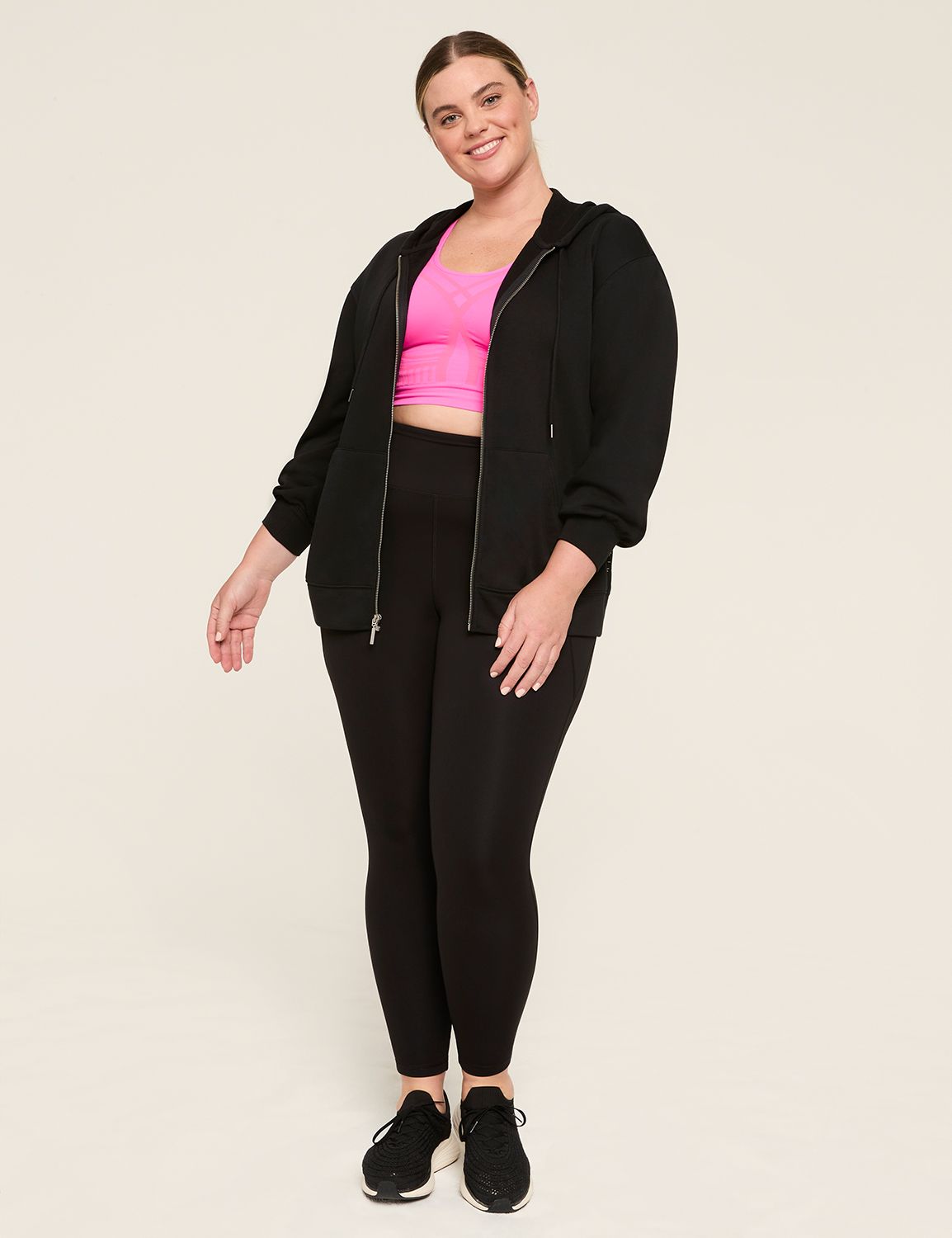 LIVI Long Sleeve Zip Front French T Product Image 3