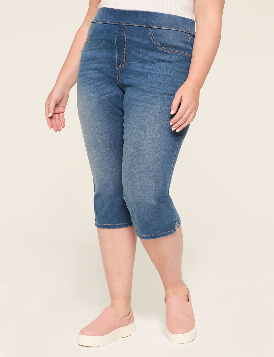 Pull-On High-Rise Pedal Jean