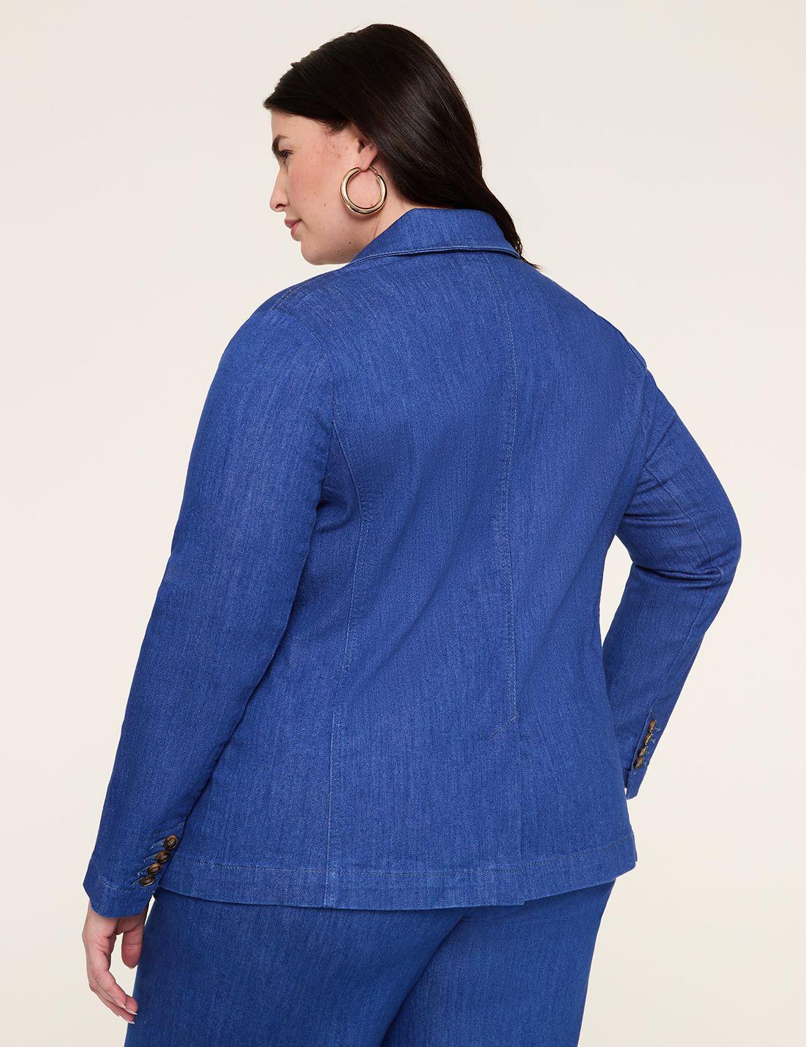 DOUBLE BREASTED DENIM BLAZER - MED Product Image 2
