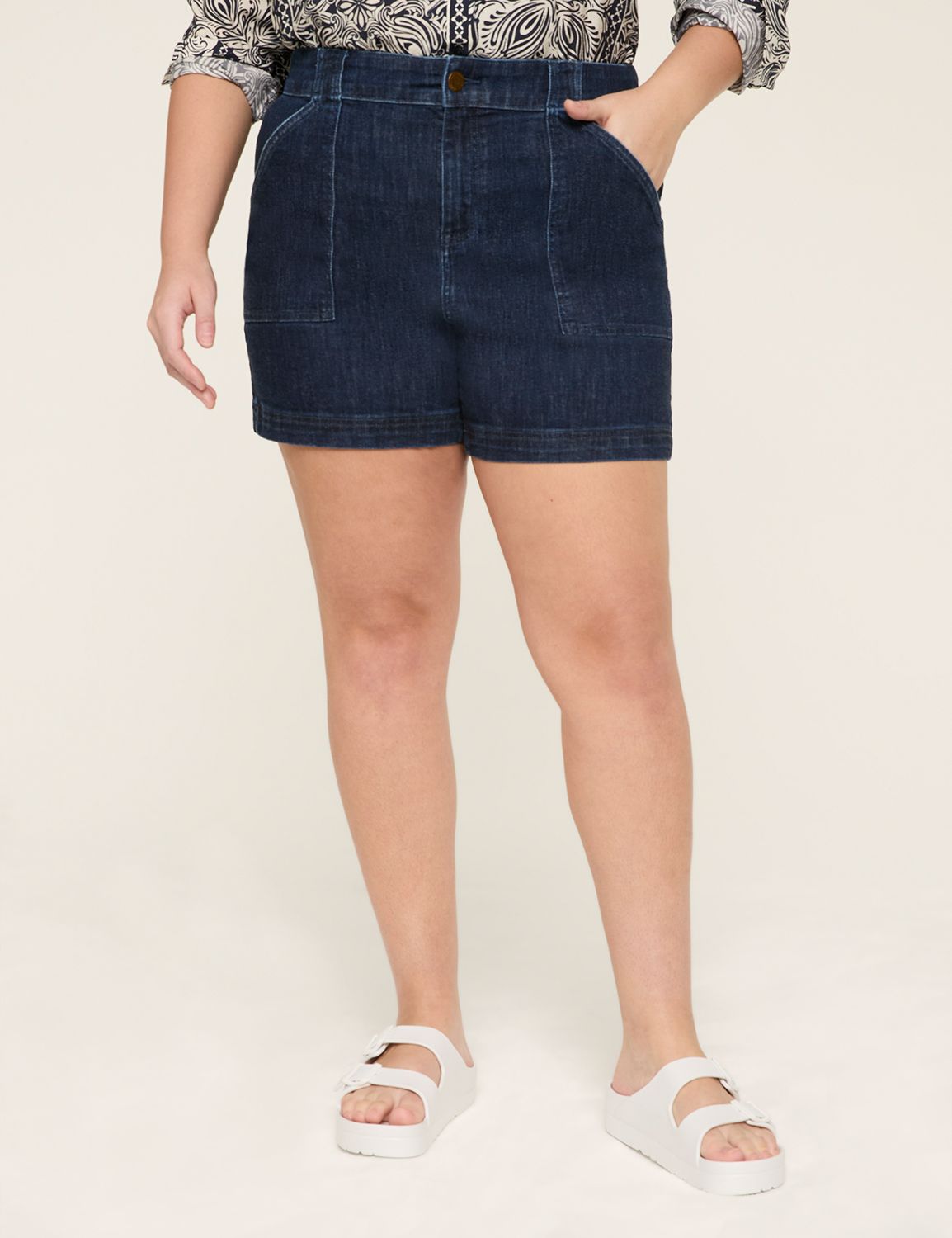 HIGH RISE POSH SHORT- DARK WASH 114 | LaneBryant