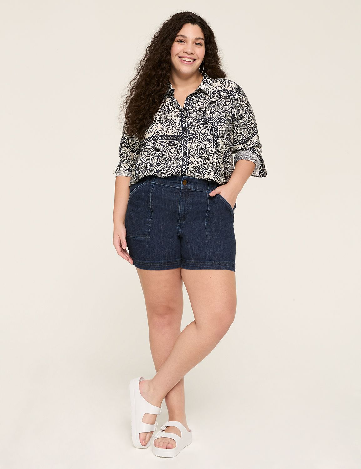 HIGH RISE POSH SHORT- DARK WASH 114 | LaneBryant