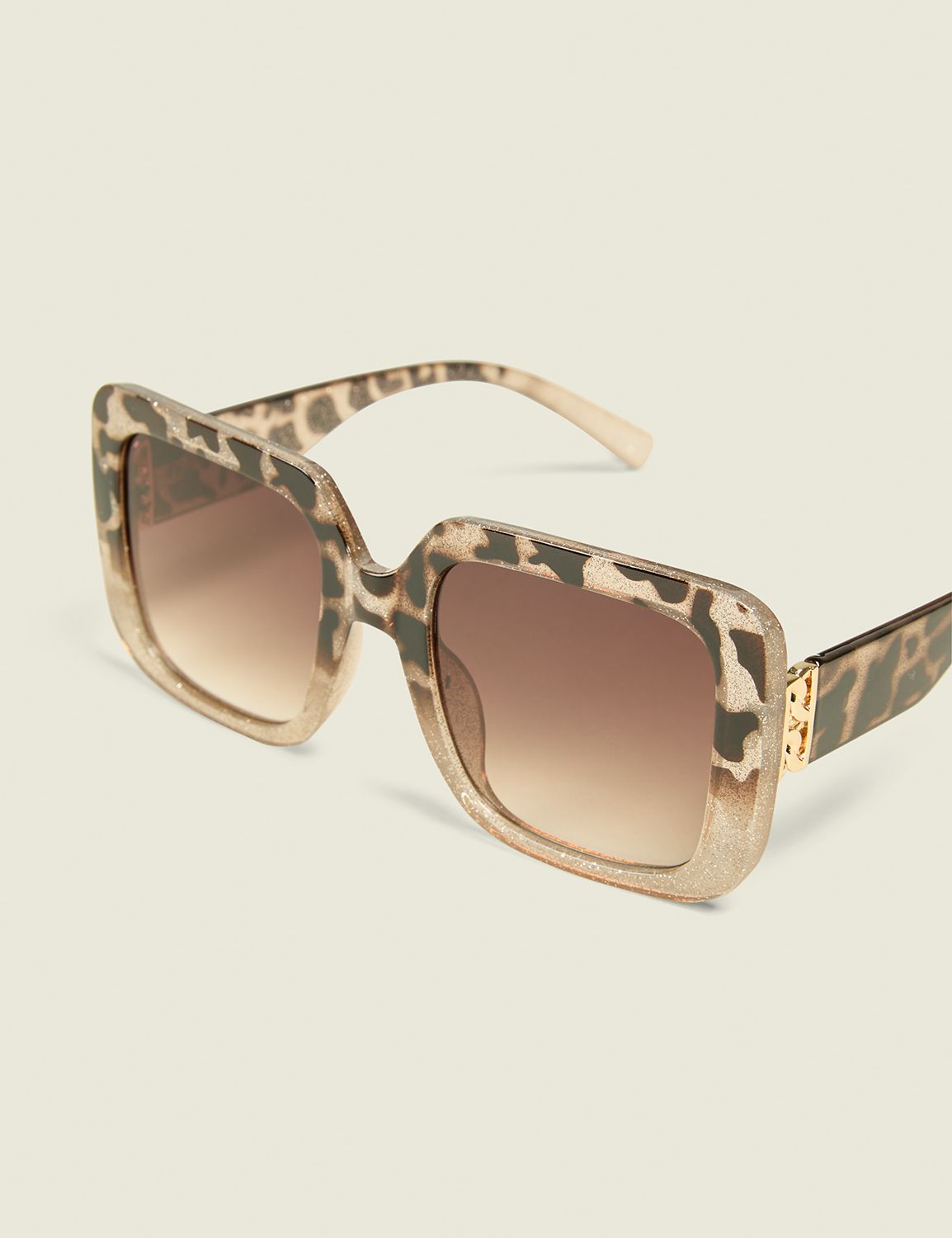 Cheetah & Glitter Square Sunglasses Product Image 1