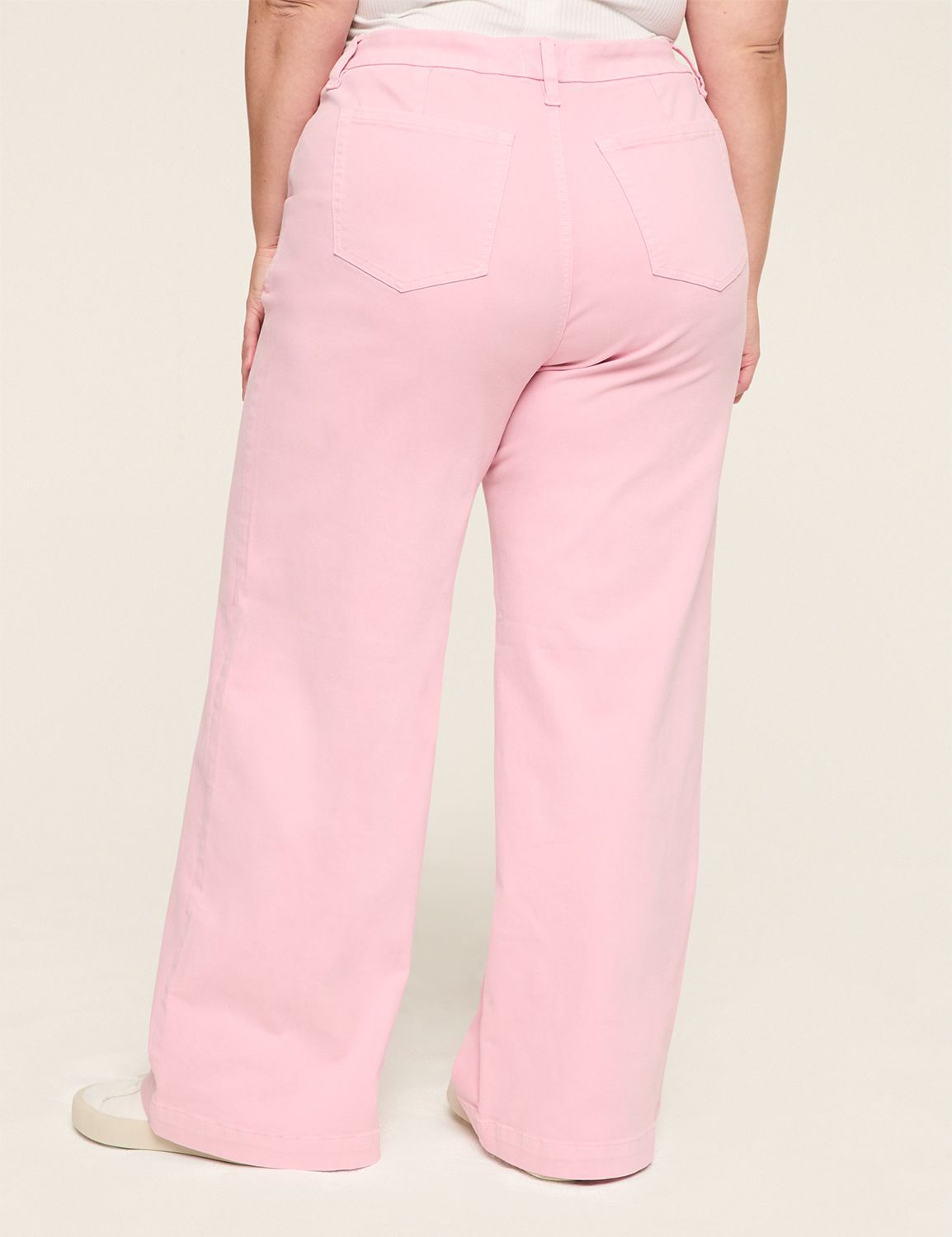 HIGH RISE WIDE LEG TROUSER- IVORY W Product Image 2