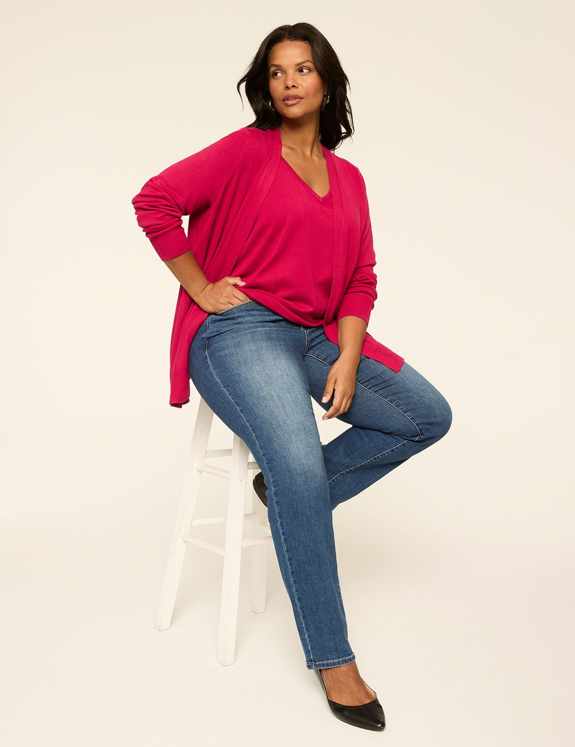 Classic Long Sleeve Open Front Mode Product Image 3