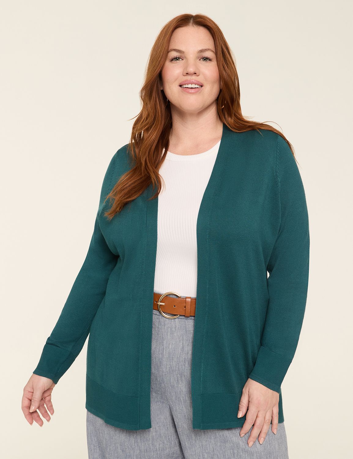 売れ筋商品|||２４セブンコンフォート ニット&セーター アウター レディース Plus Size Elbow Length Open Front Cardigan Sweater Teal 24セブンコンフォート レディース ニット&セーター アウター