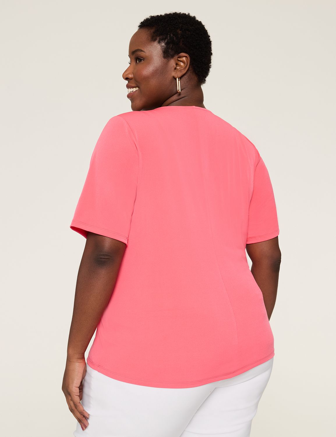 Pleated Back Short Sleeve Top
