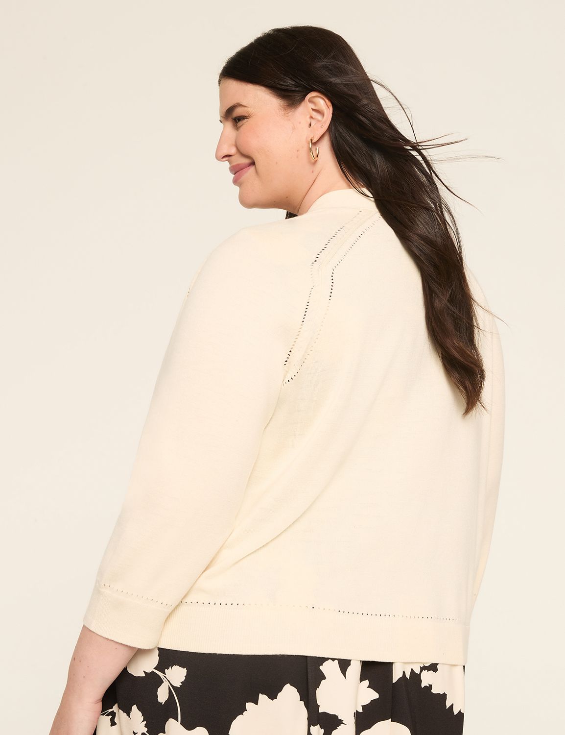 Classic 3/4 Sleeve Open Front Shrug Product Image 2