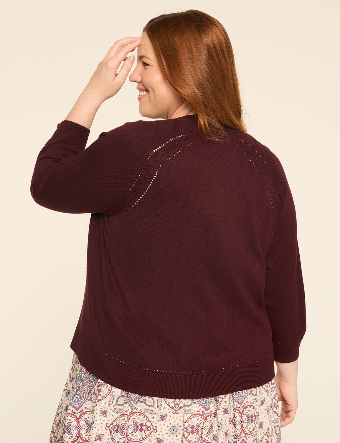 3/4-Sleeve Open-Front Shrug