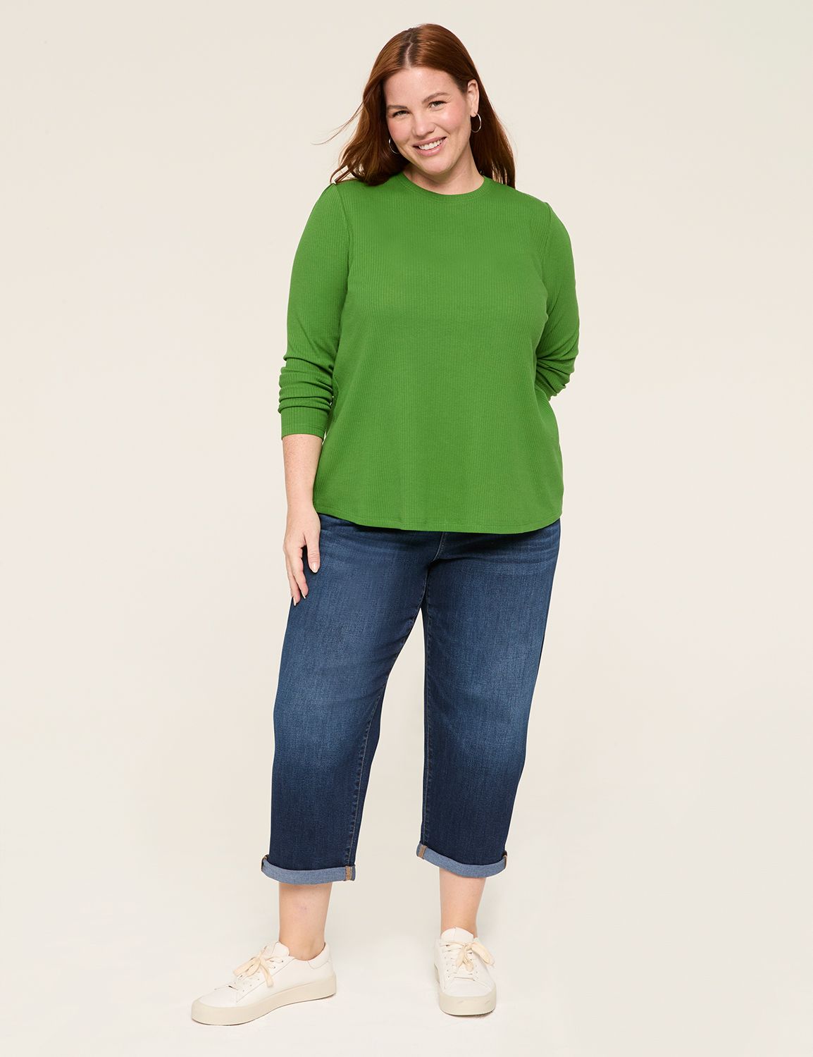 Crushed 3/4 Sleeve Paw Crew Neck main image 0