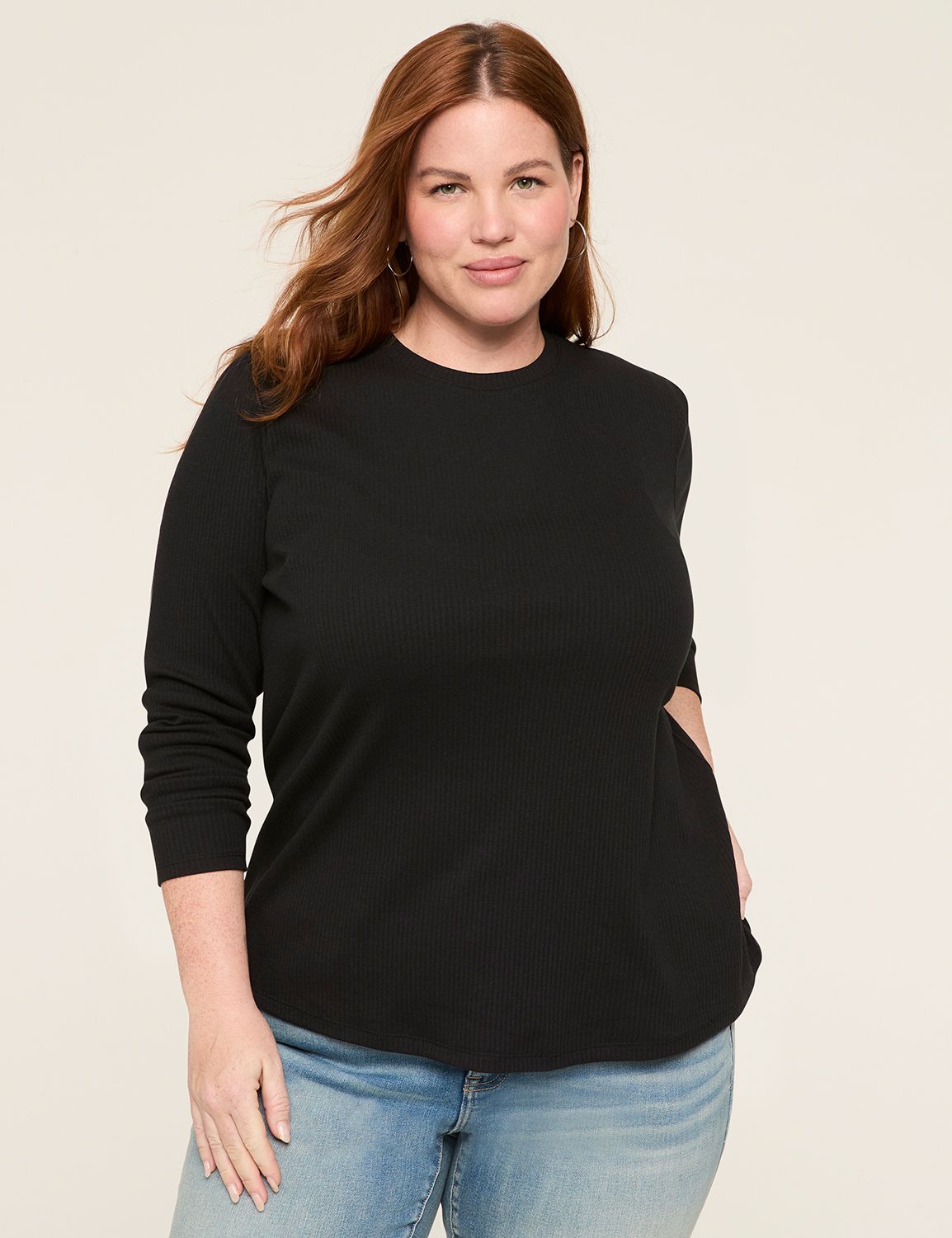 Crushed 3/4 Sleeve Candy Crew Neck main image 0