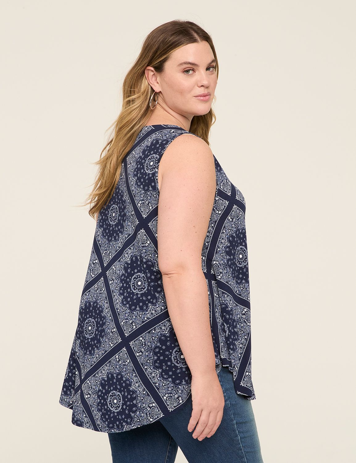 Casual Sleeveless Boat Neck Swing T Product Image 2